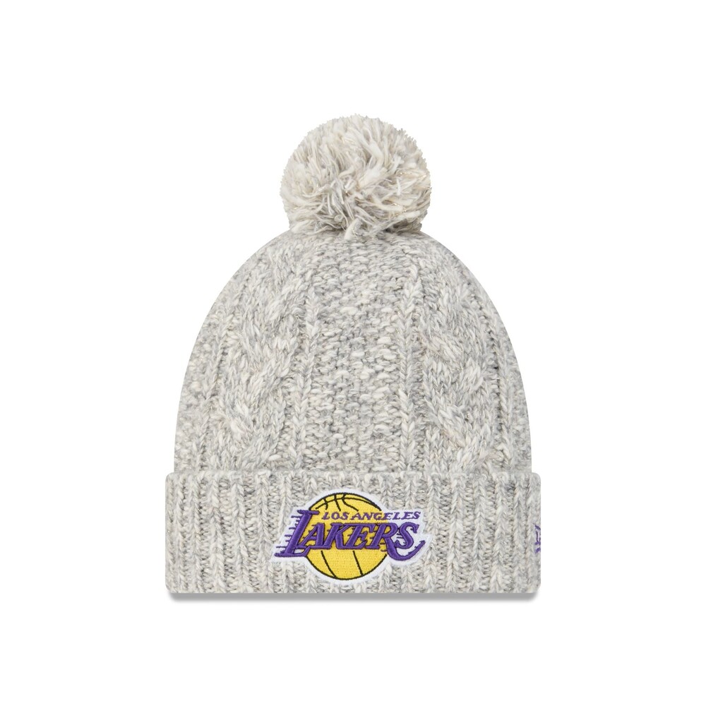 New Era Los Angeles Lakers Shimmer Pom Knit Hat - One Size